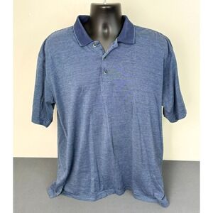 Roberto Villini Men's Short Sleeve Mercerized Cotton Polo Shirt Blue Size Large